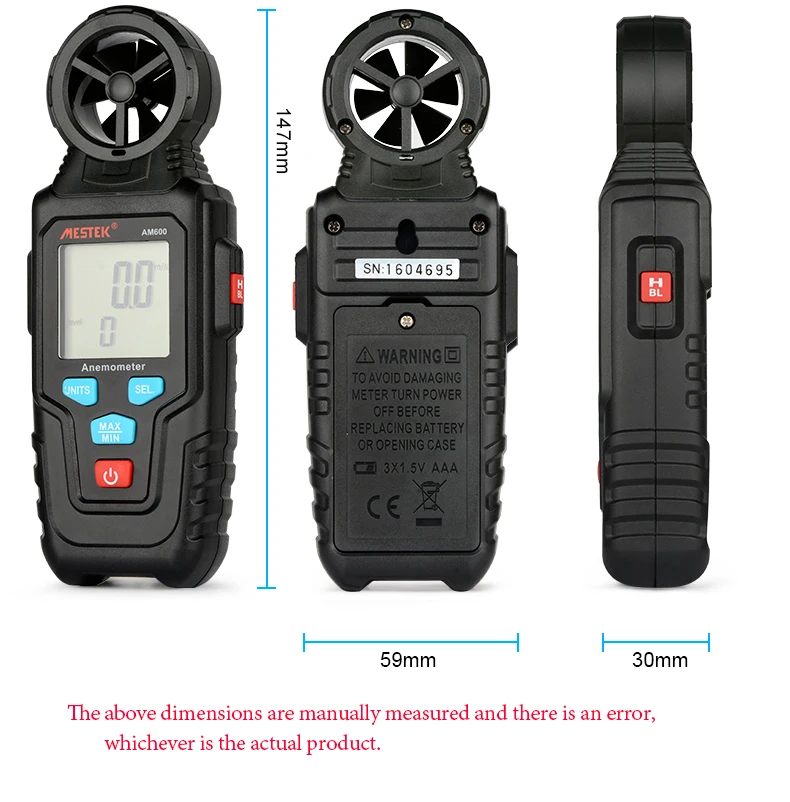 MESTEK Mini lcd цифровой анемометр-термометр anemometro скорость ветра измерение температуры воздуха с подсветкой