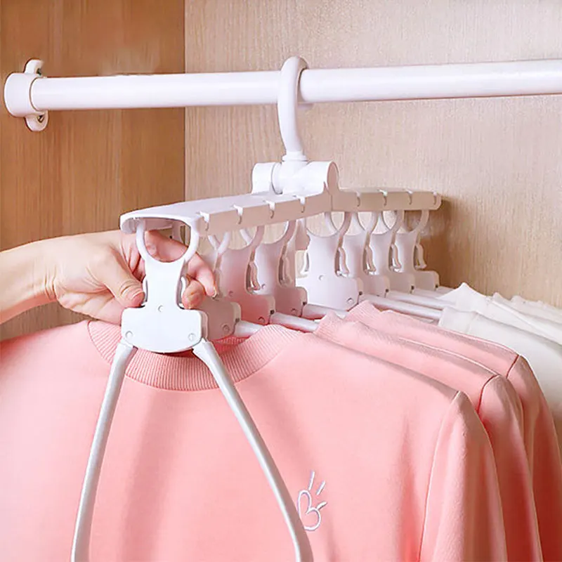 Multi-Function PP Environmental Protection Hanger Storage Folding Hangers Balcony Douyin Clothes Support |