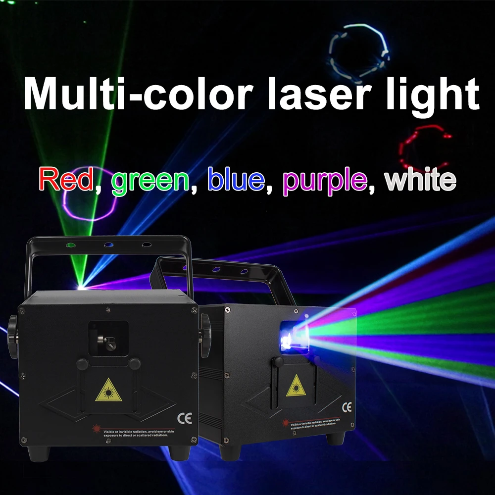 SHEHDS Projector Light Stage Music Light 3W RGB Animation Light for DJ Party Disco Ball control by DMX