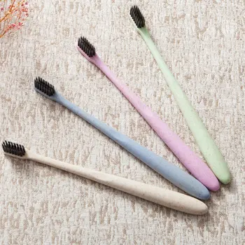 

Portable Bamboo Charcoal Soft Toothbrush Wheat straw HQS-108115