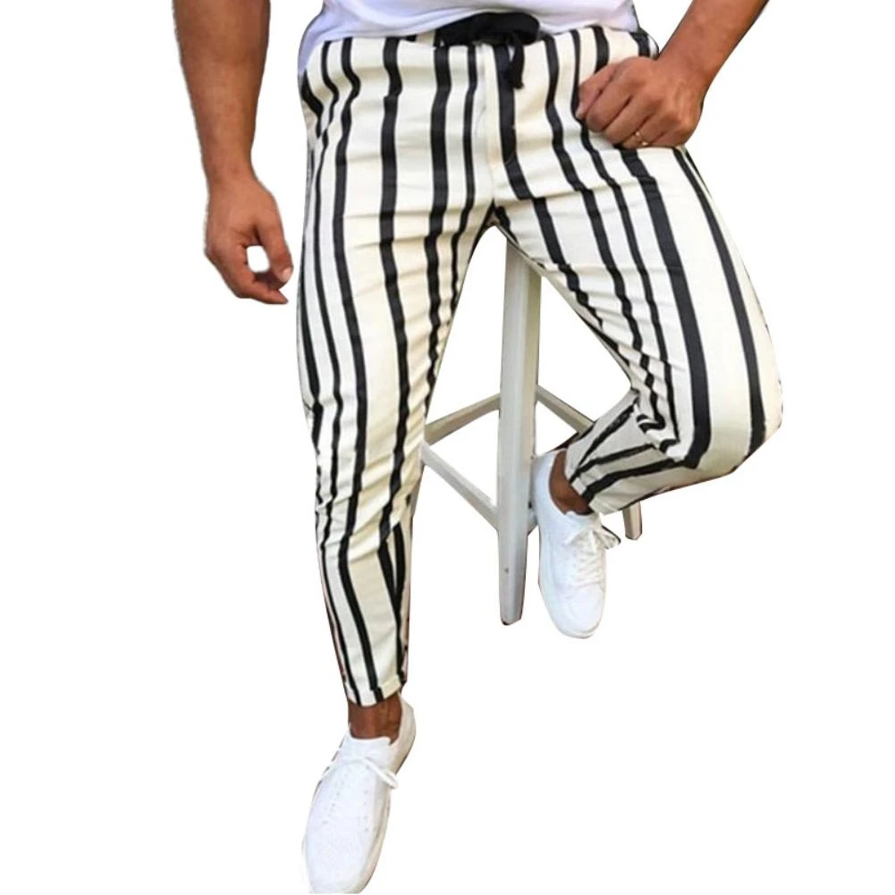 striped trousers skinny