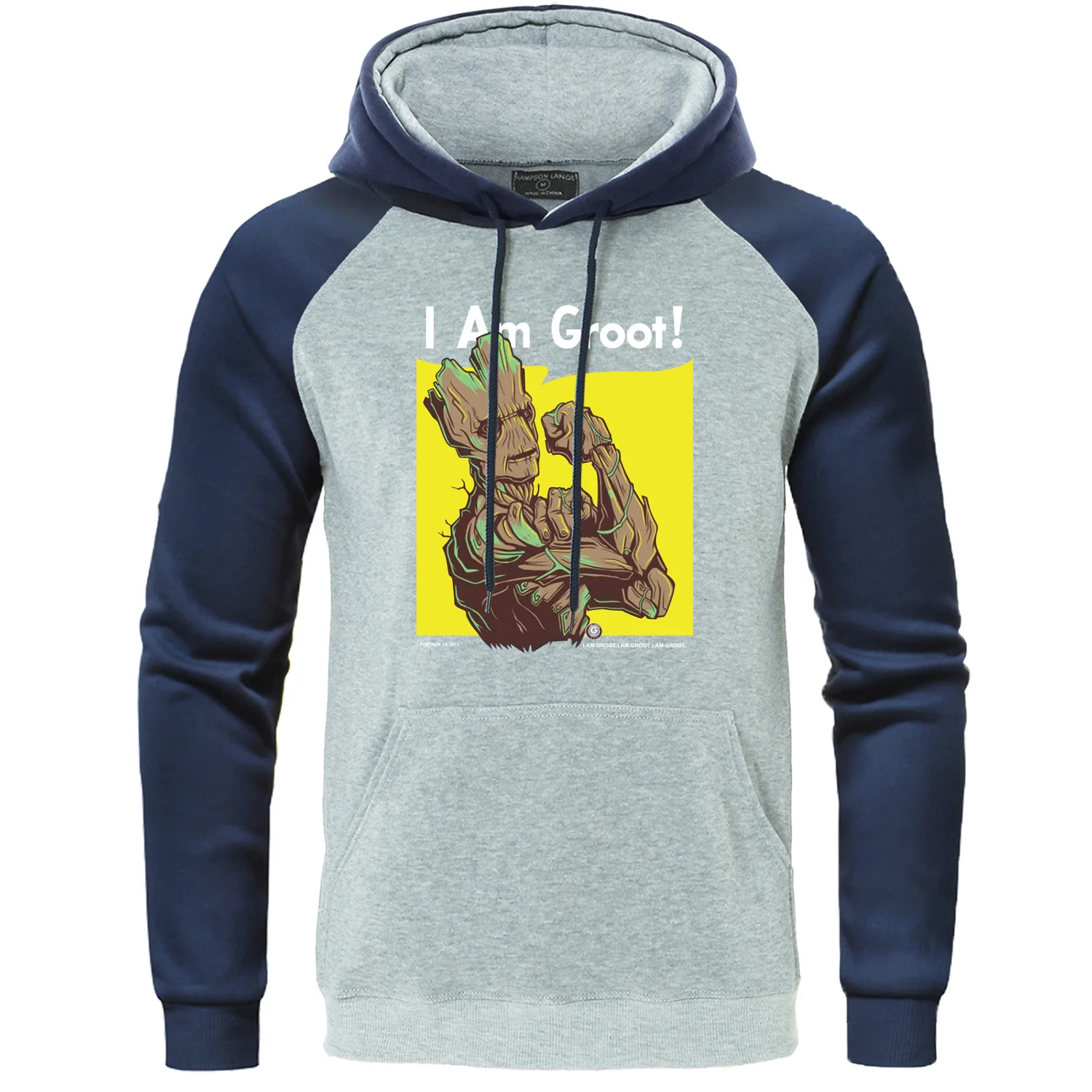 Осенняя мужская толстовка с капюшоном, с принтом I am groot, реглан, толстовка с капюшоном, супергерой, Грут, пуловер для мужчин, фильм «Страж Галактики»
