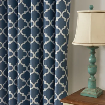 

Curtains for Living Dining Room Bedroom 2 Colors Screens Printing American Villages Minimalist European Style Blackout Curtain