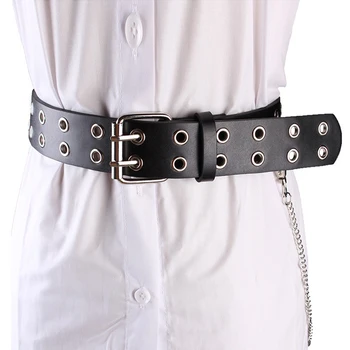 

2020 Punk Belt Imitation Leather Pin Buckle Belts for women BF chic Jeans Fashion Individual waist Belt Chain cinturon mujer