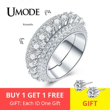 UMODE, модное, уникальное, вращающееся, роскошное, проложенное, кольцо вечности для женщин, обручальное кольцо, браслет, подарки, ювелирное изделие AUR0573A