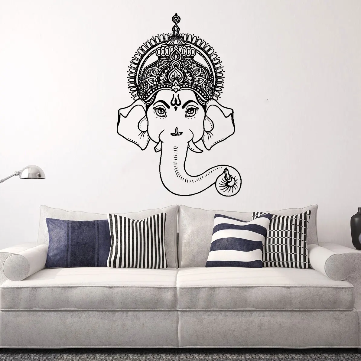 

Indian Elephant Wall Sticker Home Decoration New Design Living Room Bedroom for Believer Removable Art Murals Vinyl DW21512