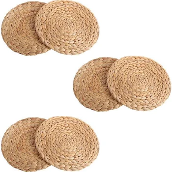 

6 Pcs Woven Dining Table Mat Heat Insulation Pot Holder Round Coasters Coffee Drink Tea Cup Table Placemats Mug Coaster