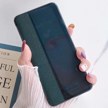 

Flip Case For Huawei P40 Pro Smart Touch View Window Genuine Leather Covers For Huawei Mate 30 Pro Phone Protection Case