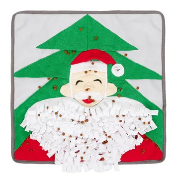 

Santa Claus mat Dog Trainings Pet Snuffle Mat Pet Sniffing Training Blanket Polar Dog Mat Christmas Gift