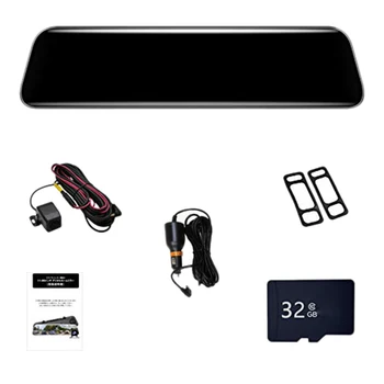 

IPS 12 Inch Dash Cam, Rear View Mirror Dashcam with FHD 2K+1080P Dual Lens Contact Screen Mirror Dash Cam with HAISI 3556 Chip W
