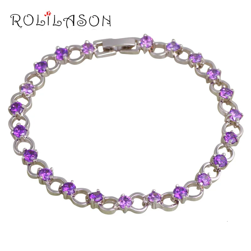 Rolilason красный дружбы Браслеты для Для женщин круглые запонки серебренные конструкции покрытием драгоценные моды Мода ювелирные изделия TBS1093