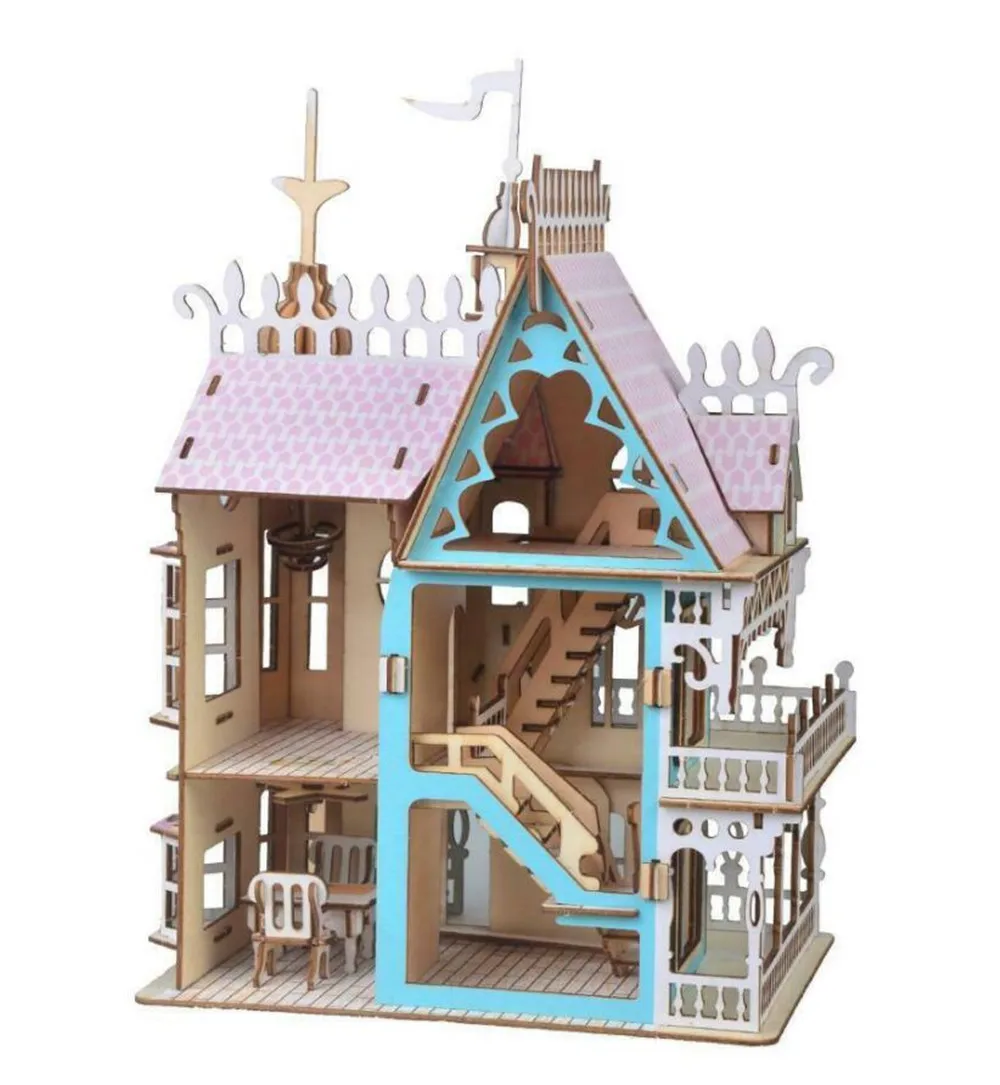 3D деревянные пазлы Игрушки Детские DIY дома головоломки детский замок кукольный домик Сборная модель игрушки для детей и взрослых обучающая игрушка