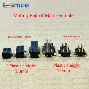 

100pcs 1.27mm Thin Double Row SMD Pin Header PH1.0mm Low Profile Female Header (PH2.0mm) pcb connector 2x4/5/6/7/8/10/12/32/50P