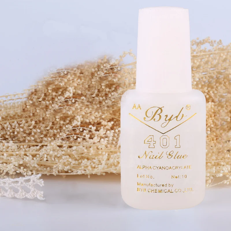 5PCS 10g Nail Art Glue With Brush On Strong Adhesive Fake Acrylic False Tips Jewelry Nail Glue