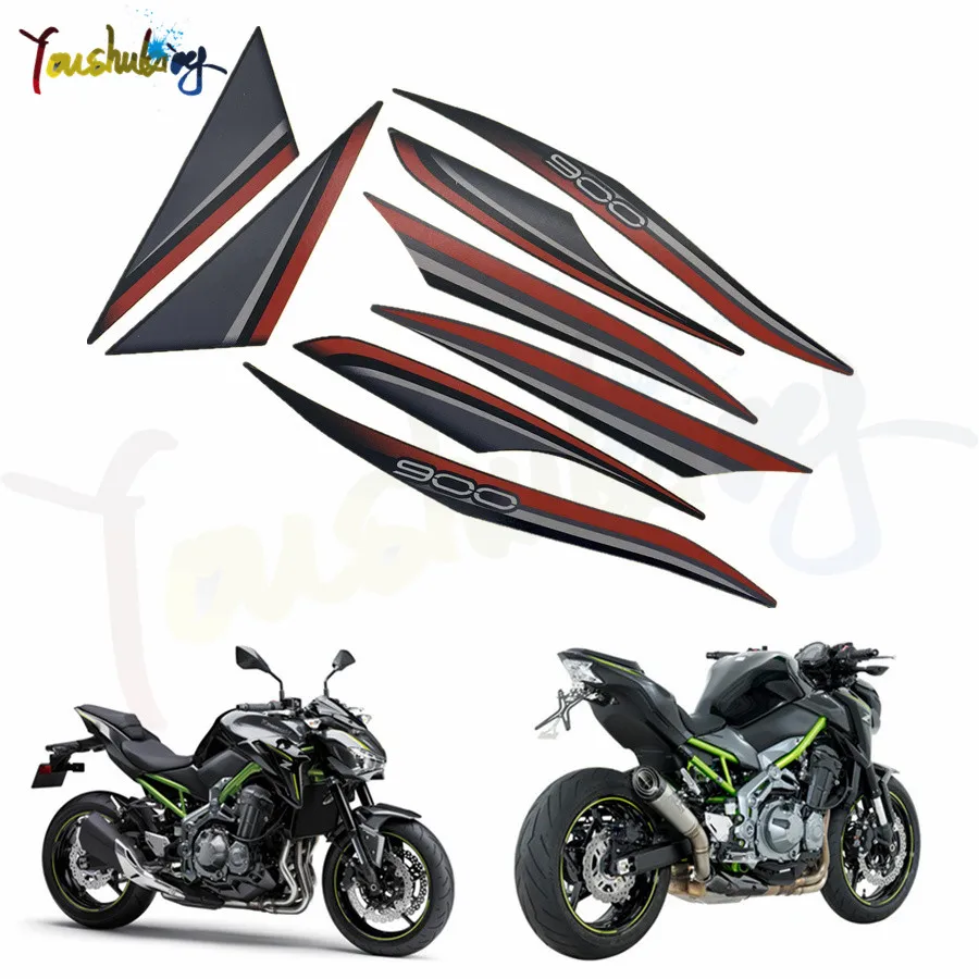 

Motorcycle Bike Red Chrome Gold Raised Reflective Emblem Badge Decals Fairing Tank Fuel Stickers For Z900 helmet decal