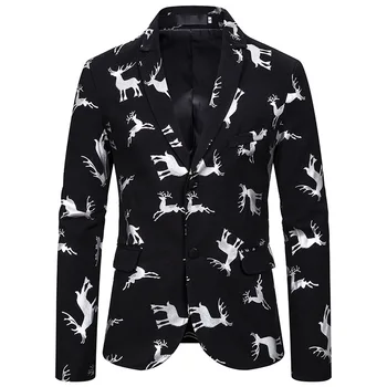 

spring 2020 new men golden deer suit Christmas printed suit