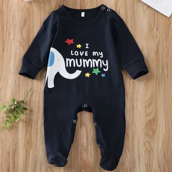 

pudcoco Newborn Infant Baby Boy Girl Kid Spring Autumn Long Sleeve Letter Printed Knit Romper Jumpsuit Clothes Outfit