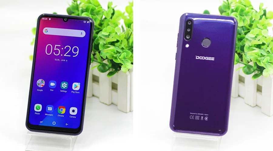 DOOGEE N20, новинка, смартфон, 6,3 дюймов, FHD+ дисплей, 4350 мАч, 4 Гб+ 64 ГБ, четыре ядра, 10 Вт, зарядка, отпечаток пальца, 16 МП, тройная задняя камера