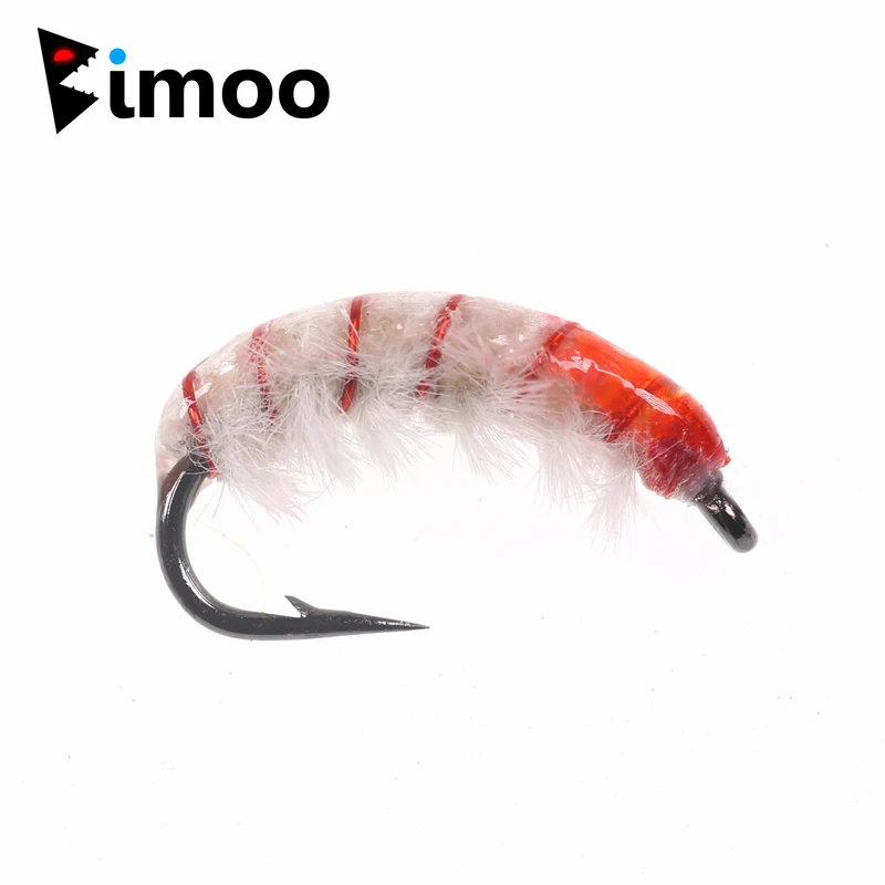 Bimoo 6PCS #10 Fresh Water Shrimp Fly Scuds Bug Worm Nymph Fly for