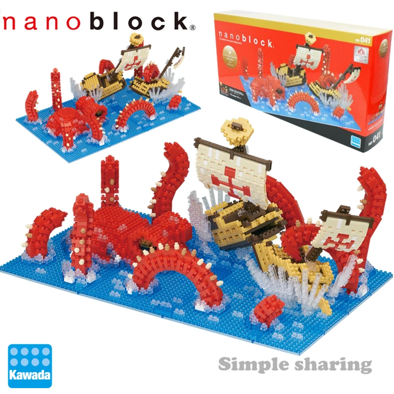 Kawada Nanoblock NB-041 King Kraken Of The Sea строительные блоки 1890 шт. новый вызов творческая