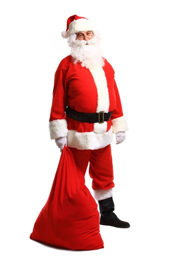 

Adult Holiday Stage Party Game Uniform 2019 Christmas Costume Santa Claus Cosplay Clothing Set Red Velvet Xmas Outfit