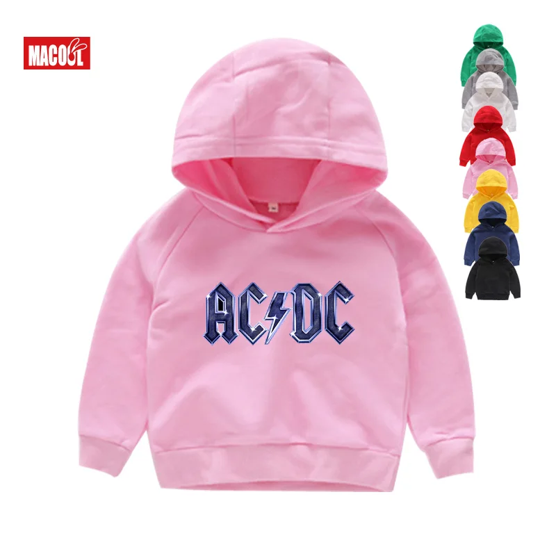 ACDC; модные толстовки с капюшоном для детей; забавная одежда; толстовки с капюшоном в стиле рок; повседневные топы для мальчиков и девочек; одежда для малышей; толстовки - Цвет: Kids Hoodies