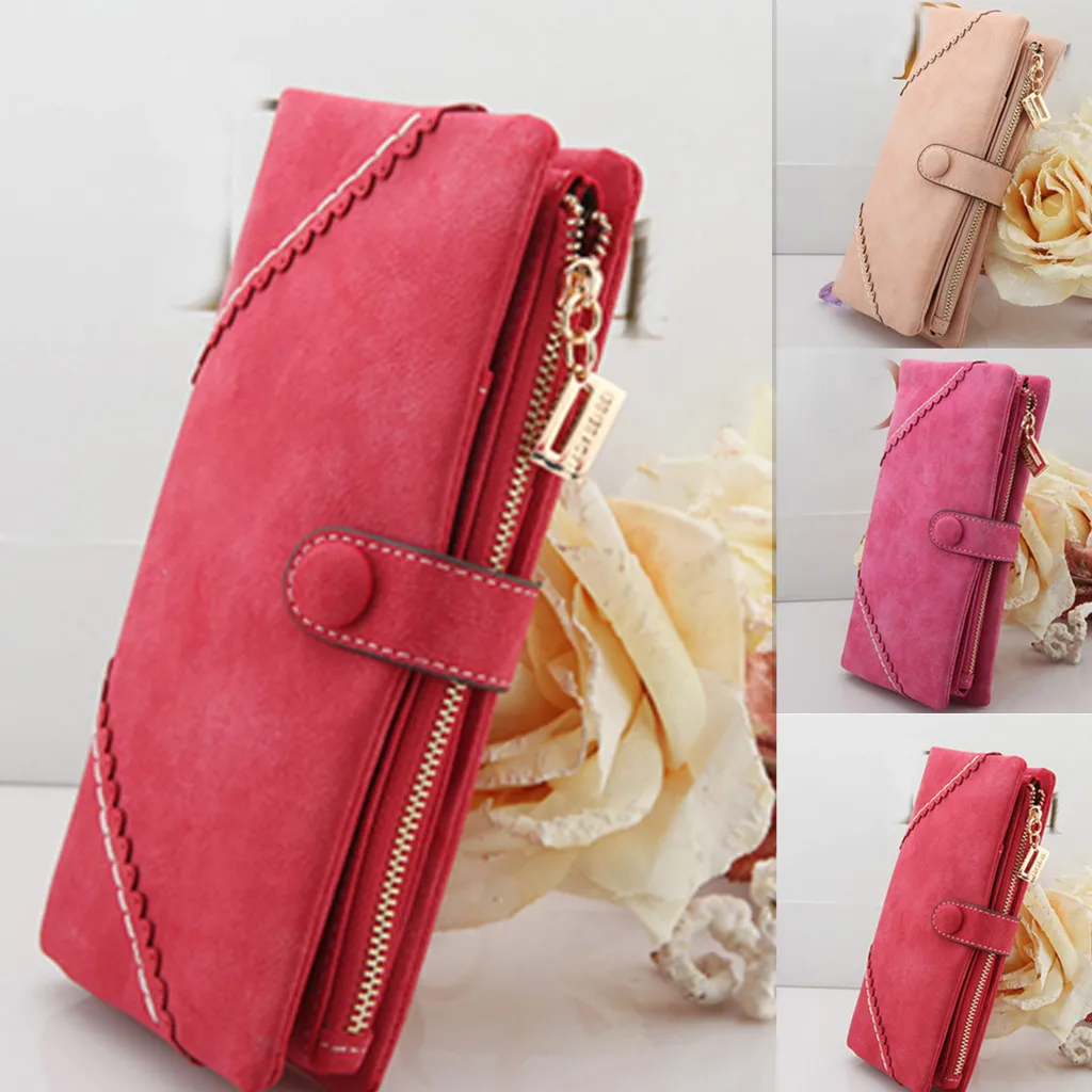 

2019 New Wallets Wild Women Wallets Small Fashion Brand Fashion Long Style Card Wallet Multi-function Folding Coin Purse K729