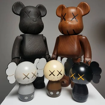 

Japanese Mustard Seed Car Decoration Bearbricklys Clean Slate Action Figures Blocks Bears Pvc Dolls Collectible Models