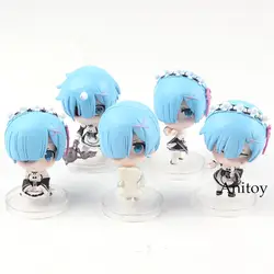 Re: жизнь в другом мире от Zero Аниме Фигурка Rem Q версия PVC Re: Zero Rem фигурка Коллекционная модель игрушки 5 шт./компл