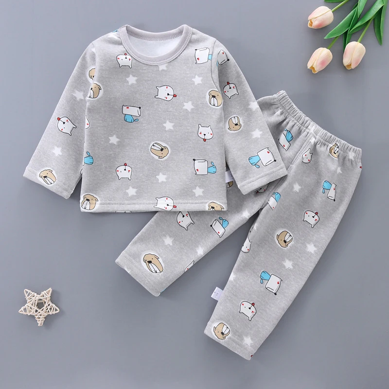 

Autumn Infant Boy Girl Long Sleeve+pants 2pcs Suit Toddler Casual Printing Clothes Set Kids Cotton Home Service Clothing Set