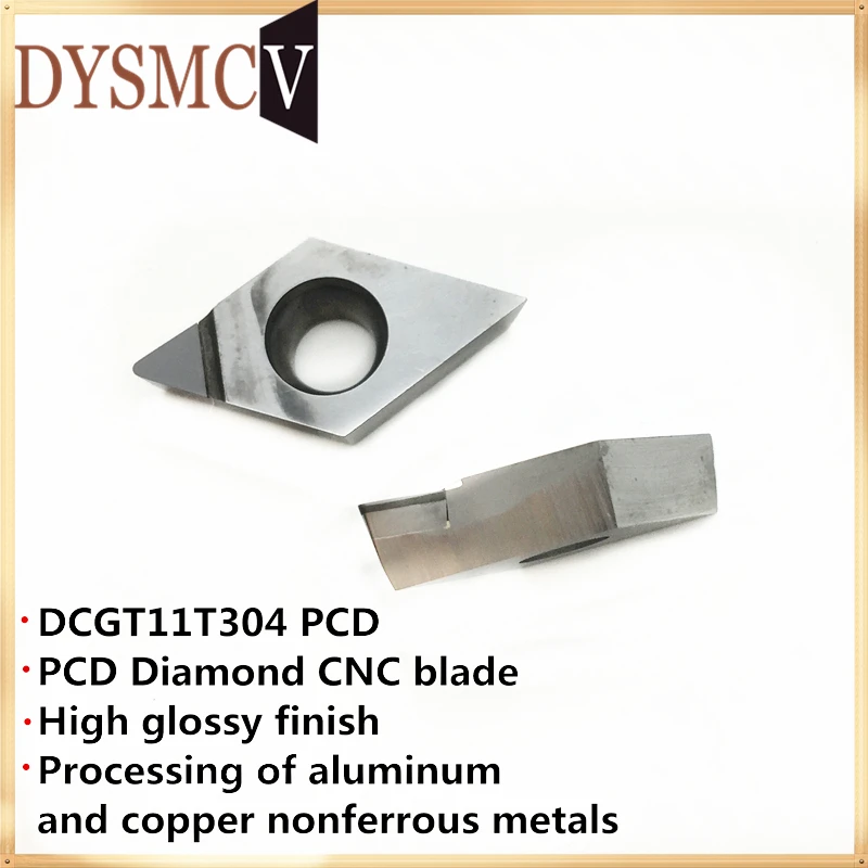 DCGT11T304 PCD Алмазный драгоценный камень режущие инструменты алюминий медь цветных металлов Расточные резцы DCMT 11T304