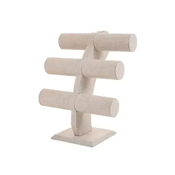 

Velvet T-Bar Bracelet Necklace Jewelry Display Stand for Home Organization