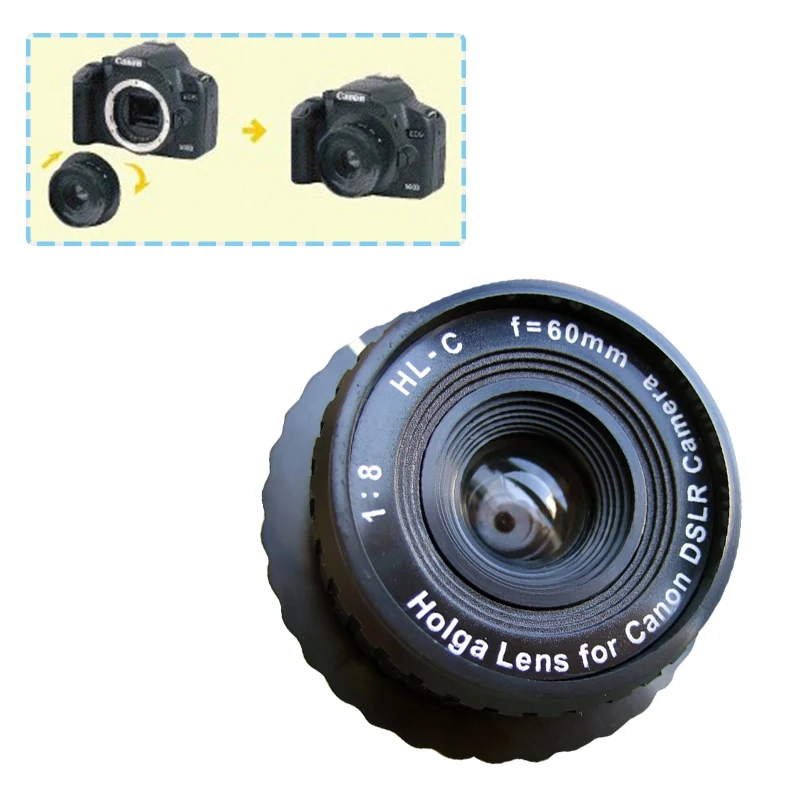 Новинка 2020 объектив Holga HL-C 60 мм f/8 0 для зеркальных камер Canon DSLR черные запчасти