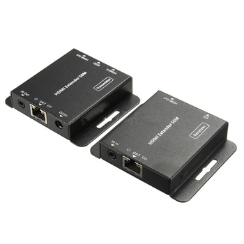 

50m HD 1080P HDMI Extender with 2 Ports RJ45 Adapter IR TX/RX Receiver Transmitter Extension Converter Adapter Coupler
