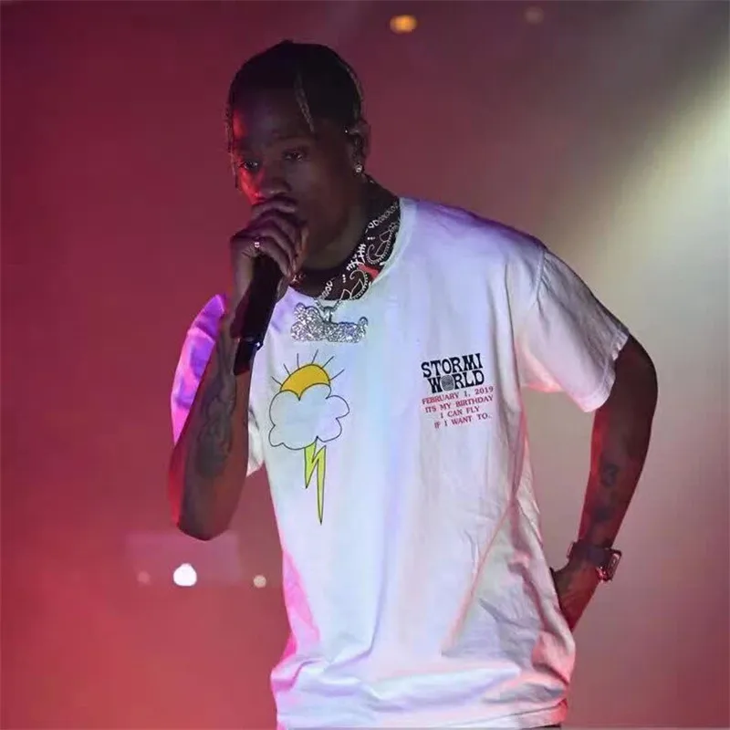 

Astroworld T-shirt Travis Scott T-shirts 2019 Men Women Birthday Party Logo Astroworld Tees Casual Cotton Kanye West Tops