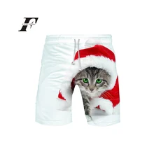 Модные трендовые шорты Популярные повседневные летние шорты Западный народный праздник Счастливого Рождества Санта Клауса печати летние мужские kpop