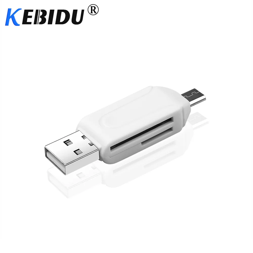 Kebidu 2 в 1 USB OTG кардридер Универсальный Micro USB OTG TF/SD кардридер телефон удлинитель-переходник Micro USB OTG адаптер