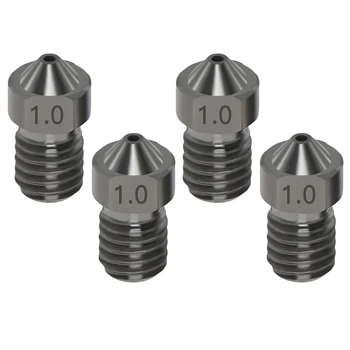 

3D Printer Accessories V6 Abrasive Steel Nozzle 1.75/1.0Mm 4 Pack