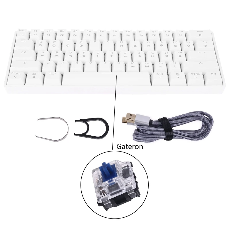 GK61 SK61 61 Key Mechanical Keyboard USB Wired LED Backlit Axis Gaming Mechanical Keyboard Gateron Optical Switches For Desktop 