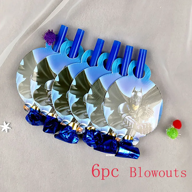 6pc Blowout 1 шт./компл. Детские День рождения поставки Бэтмен Вымпел для вечеринки флаг День Рождения украшения знамена флага для мальчиков и для праздника вечерние поставки - Цвет: 6pc Blowout