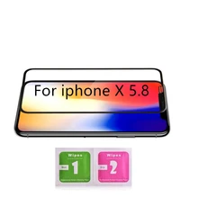 Гарантия качества закаленное стекло для X полное Защитное стекло для iPhone X стекло+ салфетки