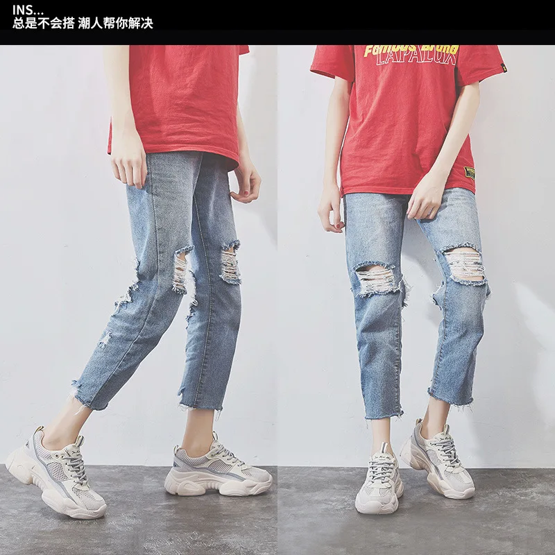 

Dad Shoes Women's INS Fashion 2019 Summer Bear Bottom Athletic Shoes Autumn Punched Sheet Red Versatile Thick Bottomed Small Whi