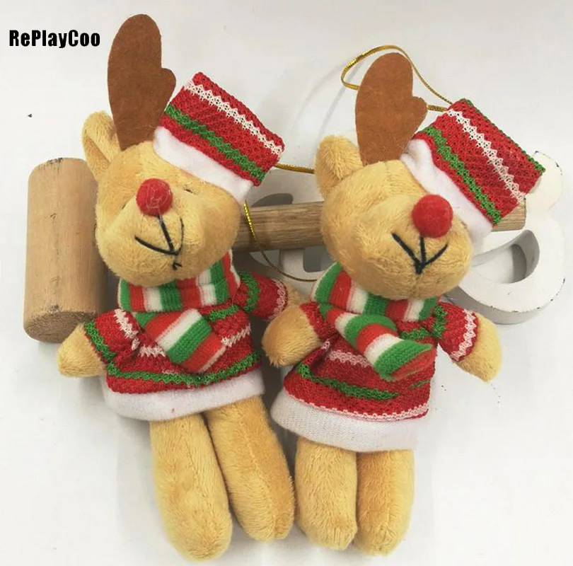 

25PCS/Lot Mini Joint Bear Stuffed Plush Toys13cm Cute Teddy Bears Chain Pendant Dolls Gifts Wedding Party Christmas Decor DTD030