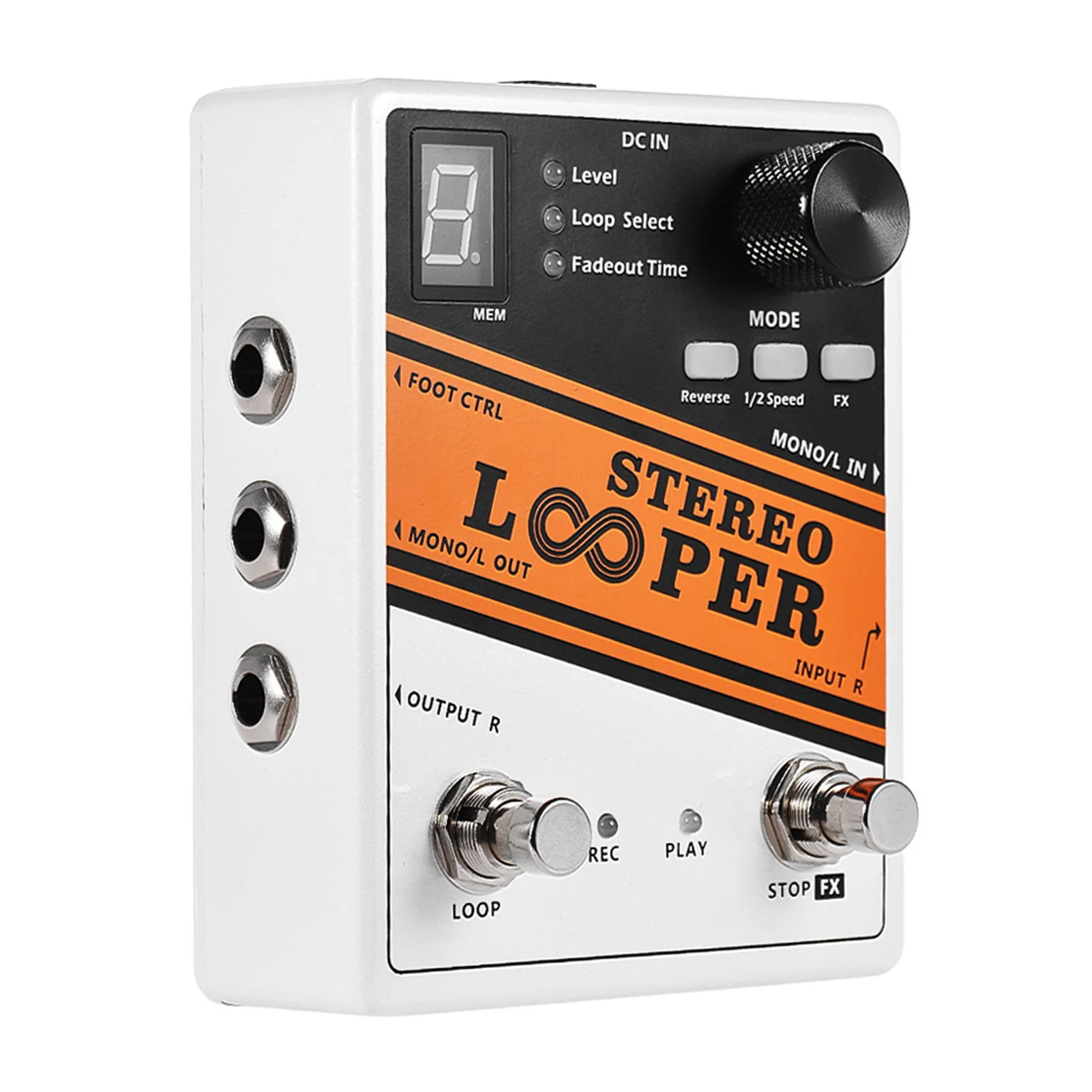 Pedal de efecto de guitarra LOOPER estéreo 10 bucles independientes