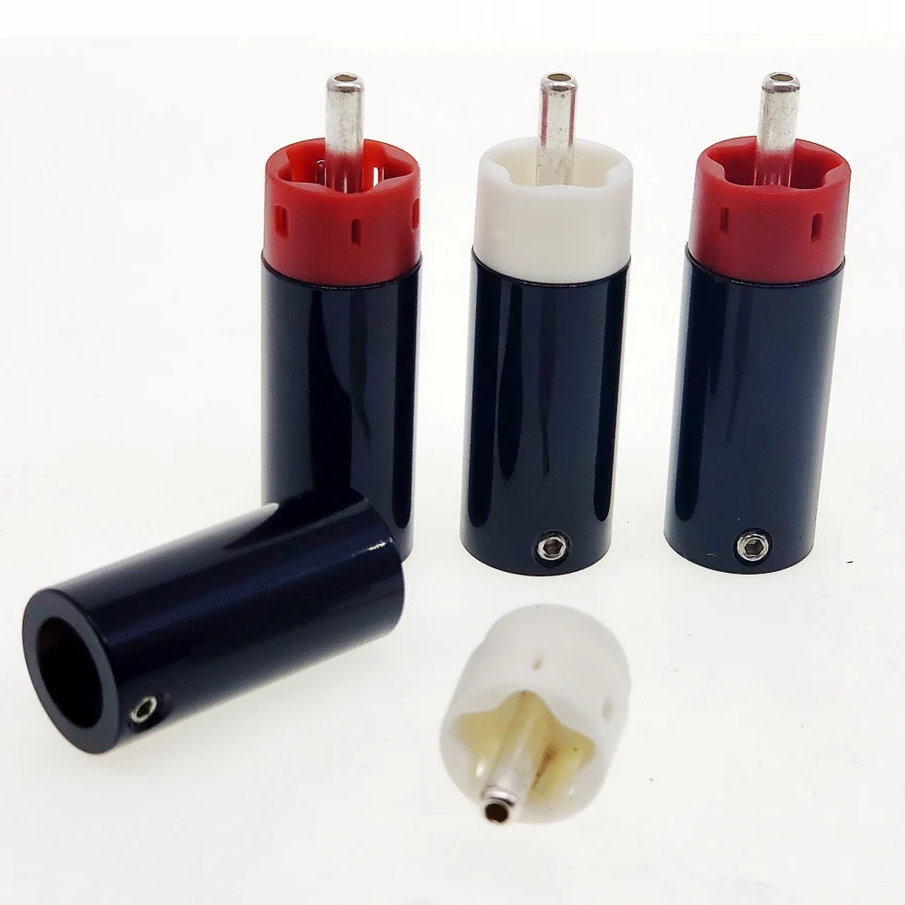 고품질 Hifi DIY 스타 라인 실버 도금/골드 도금 텔루르 구리 RCA 플러그 커넥터 2pairs 4pcs