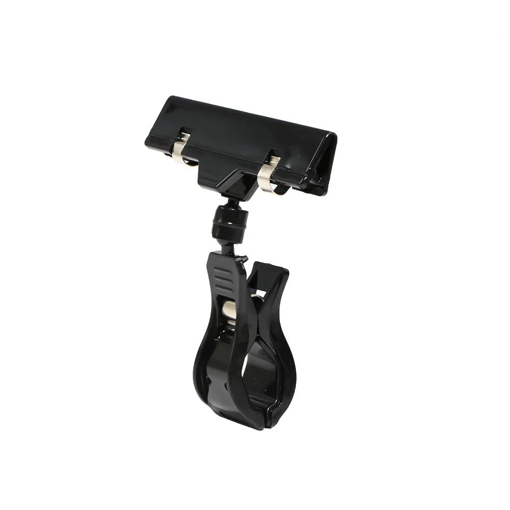 Black Pop Clamp Rotating Swivel Sign Holder Clip For Surfaces Up 2 Hinged Clasps Connected By A Ball