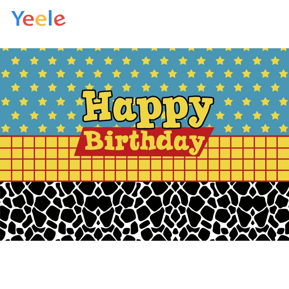 

Yeele Birthday Party Toy Story Themed Jessie-cake Decor Clouds Banner Custom Photography Backdrops Backgrounds For Photo Studio