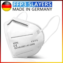 Masque de protection FFP3, 5 couches, réutilisable, Anti-poussière, antibactérien, Virus