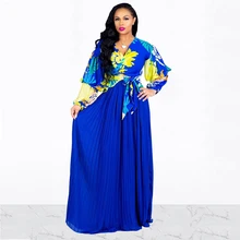 Модная женская Однотонная юбка в пол с высокой талией, свободная плиссированная юбка с поясом, летняя повседневная Уличная одежда юбки большого размера