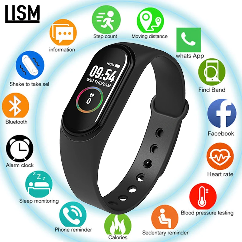 

M4 Color Screen Smart Watch Sport Fitness Bracelet Blood Pressure Activity Tracker For Men Women watches Heart Rate Monitor Band